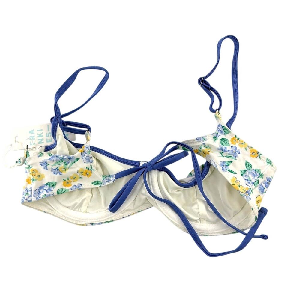 Frankies Bikinis Women's Coastal Floral Cola Shine Underwire Bikini Top Size L - Picture 9 of 11